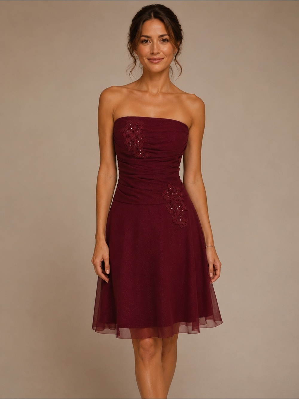 Kiki maroon sleeveless dress - Picture 2 of 10